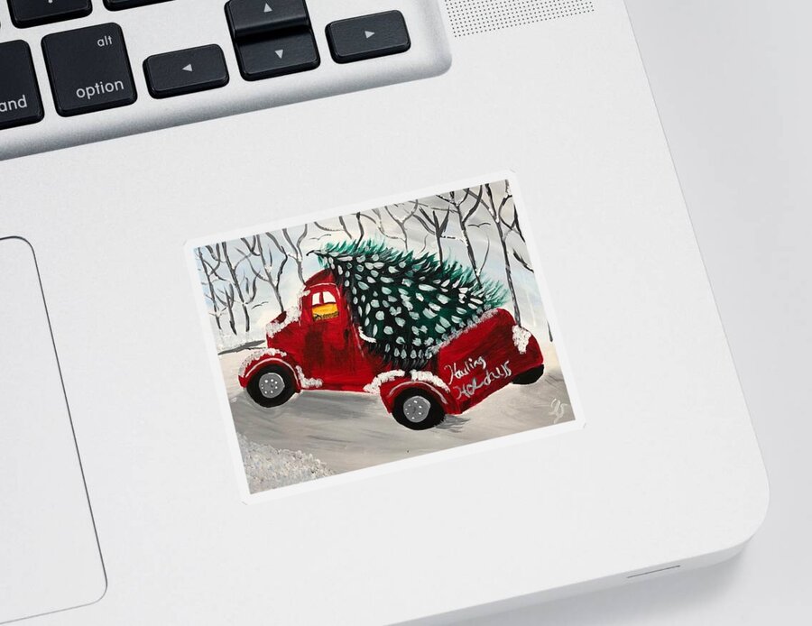 Art Sticker featuring the painting Hauling Holidays by Yvonne Sewell