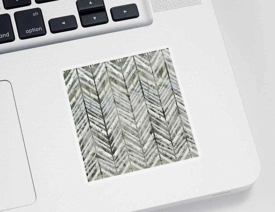 Herringbone Sticker featuring the painting Herringbone Lodge Abstract Modern Pattern by Audrey Jeanne Roberts