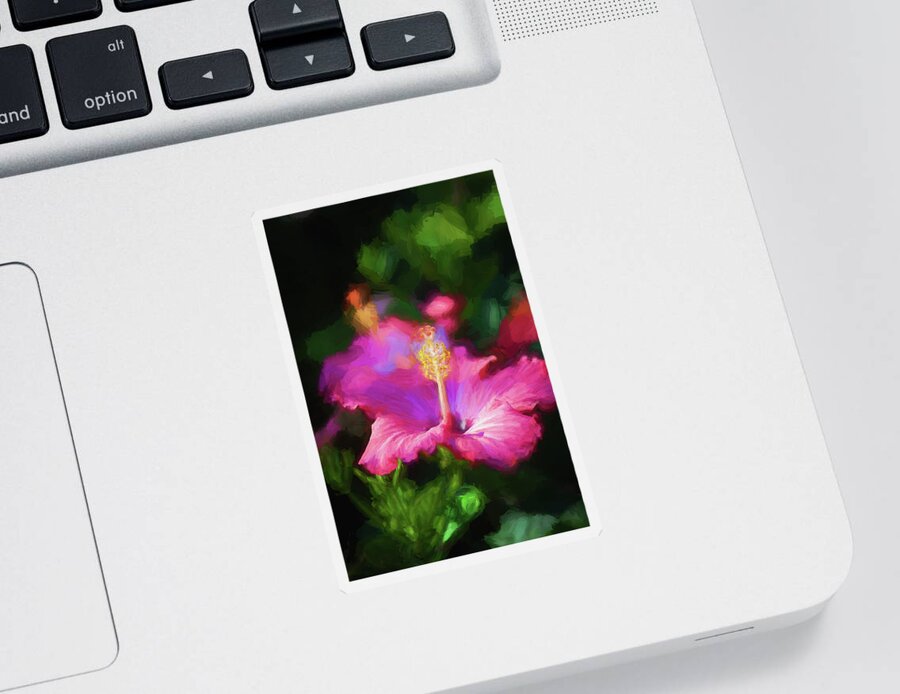 Nature Sticker featuring the photograph Hibiscus Painted Lady 109 by Rich Franco
