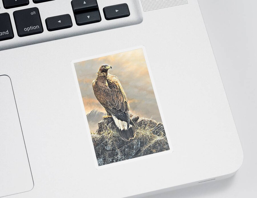 Paintings Sticker featuring the painting Highlander - Golden Eagle by Alan M Hunt