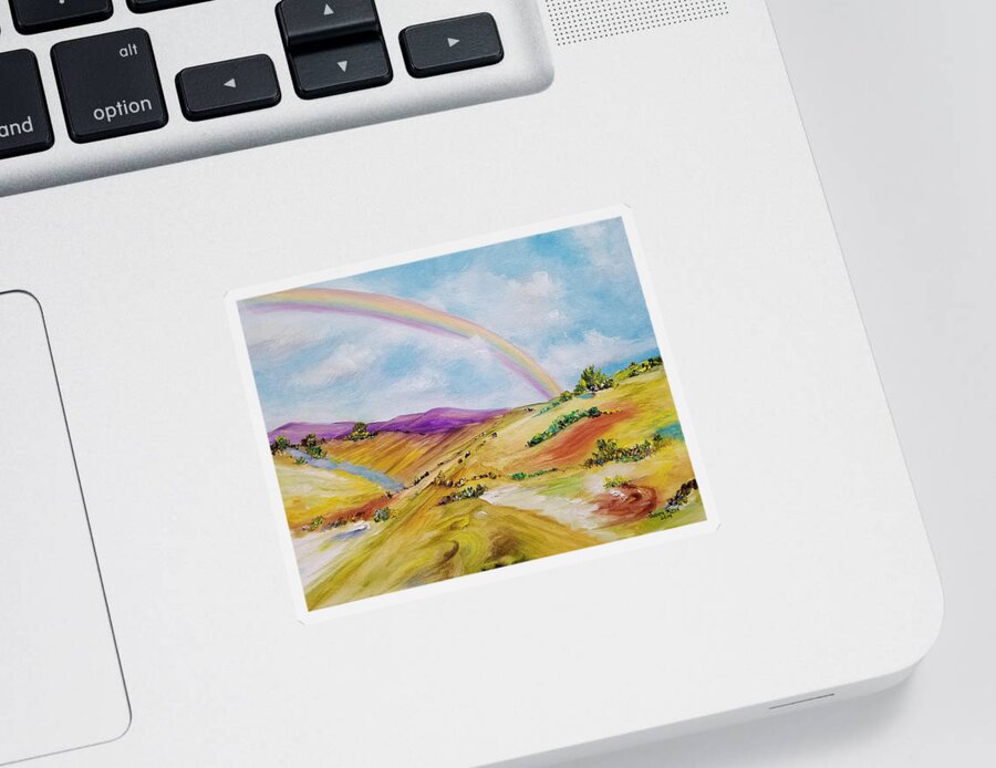 Rainbow Sticker featuring the painting His Everlasting Love by Judith Rhue