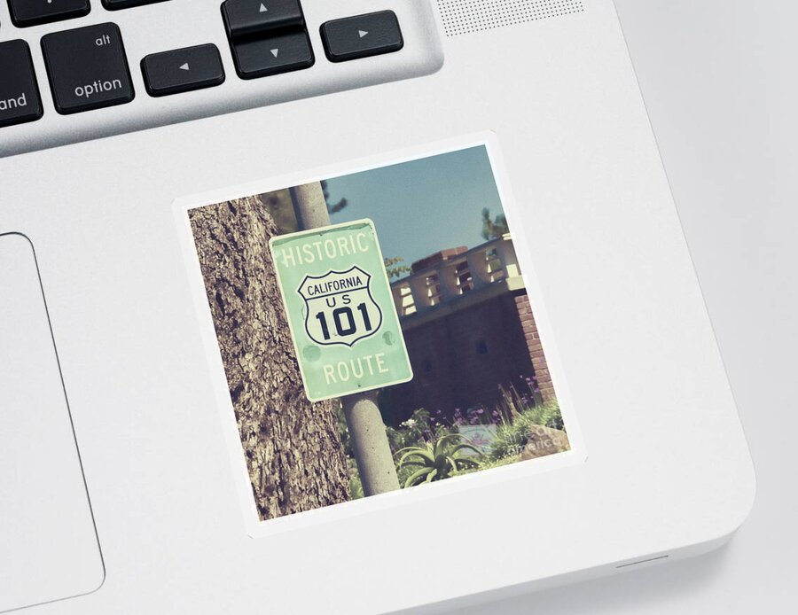 Square Sticker featuring the photograph Historic California 101 by Lenore Locken