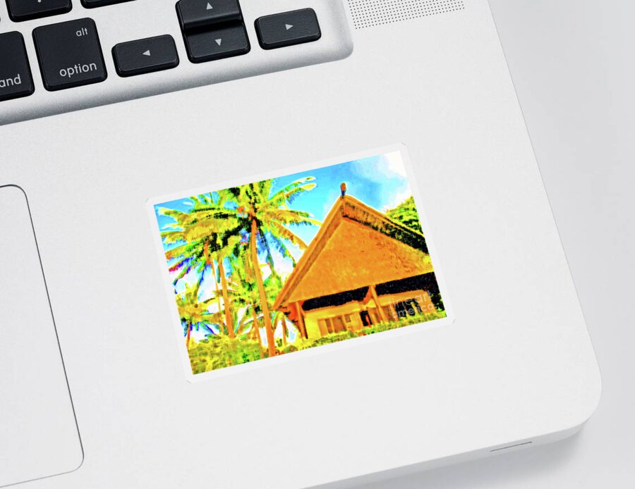 Fiji Sticker featuring the photograph Home in Fiji by Becqi Sherman