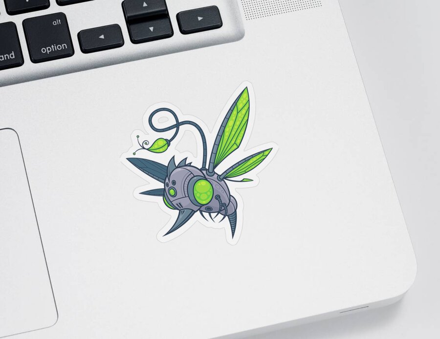 Hummingbird Sticker featuring the digital art Humm-buzz by John Schwegel