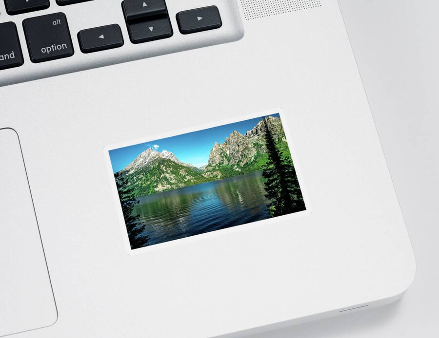 Grand Tetons National Park Sticker featuring the photograph Jenny Lake Morning by Marcy Wielfaert
