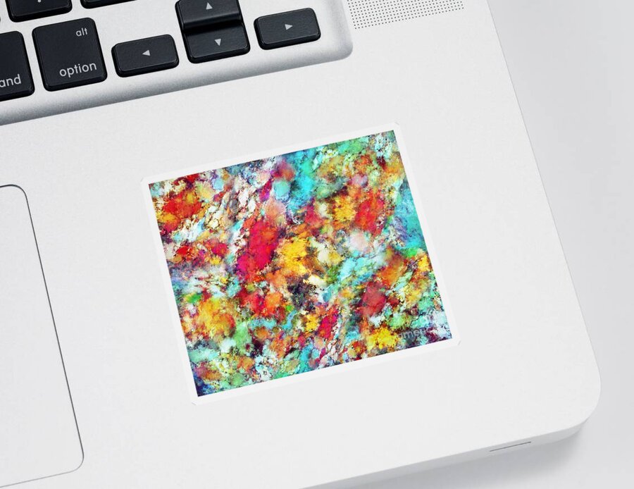 Many Colours Sticker featuring the digital art Jolt by Keith Mills