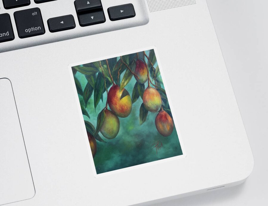 Mangos Sticker featuring the painting Florida Mangos by Lynne Pittard