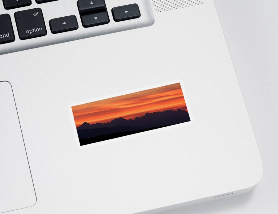 Julian Sticker featuring the photograph Julian Alps sunset by Ian Middleton