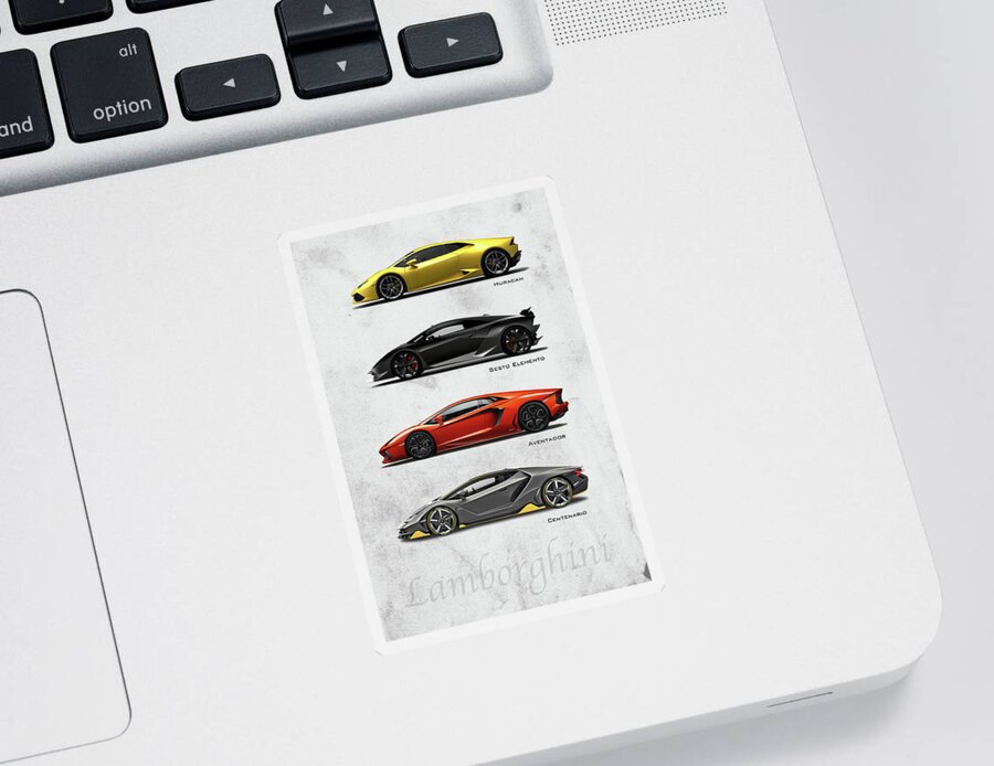 Lamborghini Sticker featuring the digital art Lamborghini Raging Bulls by Airpower Art