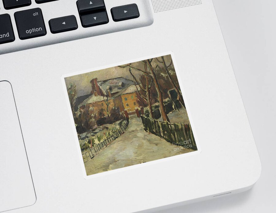 Landscape Under Snow Sticker featuring the painting Landscape under Snow by Frederick James Porter