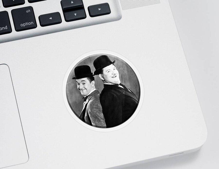 Laurel Sticker featuring the digital art Laurel And Hardy. by Tom Hill