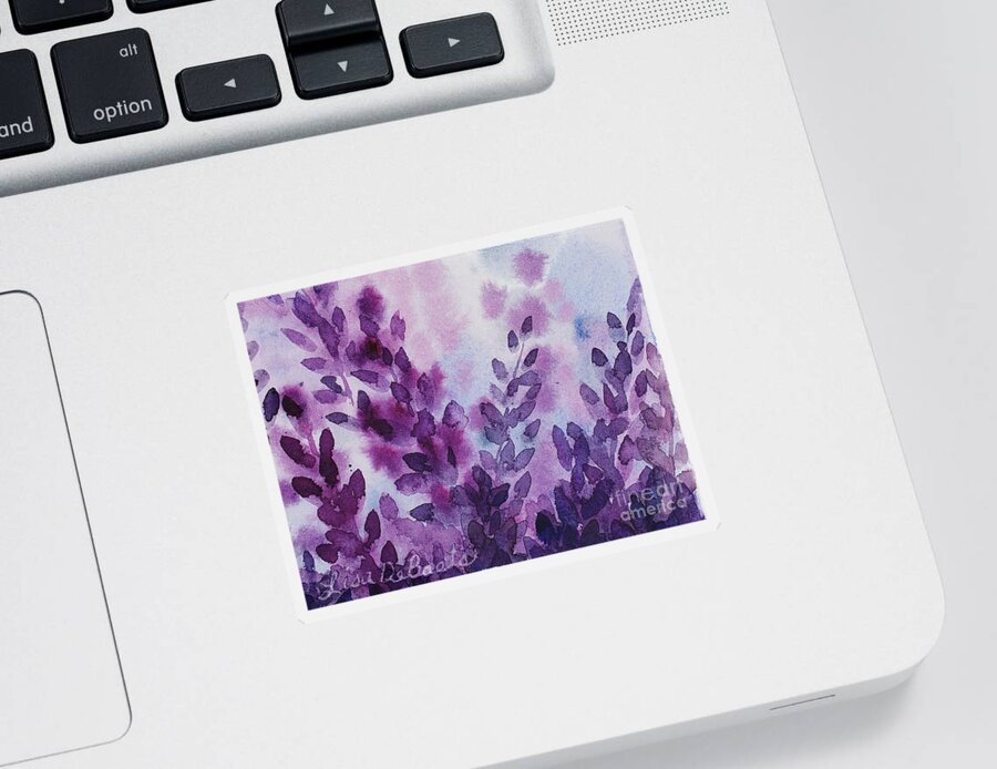 Lavender Sticker featuring the painting Lavender Fields Forever by Lisa Debaets