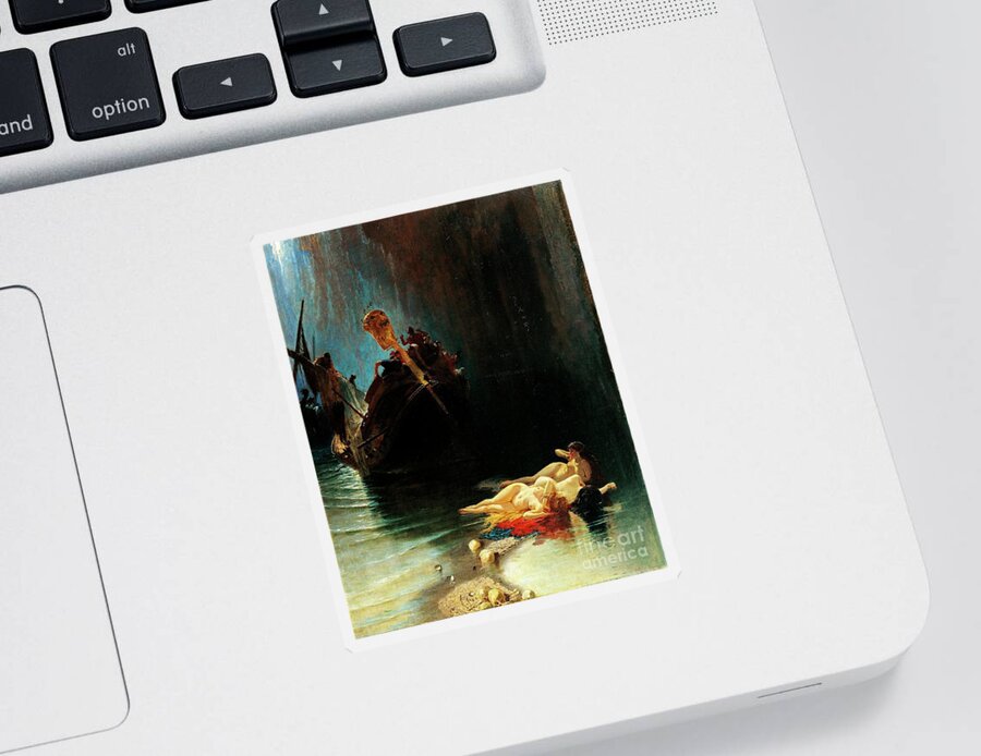 Siren Sticker featuring the painting Legend Of Sirens by Eduardo Dalbono