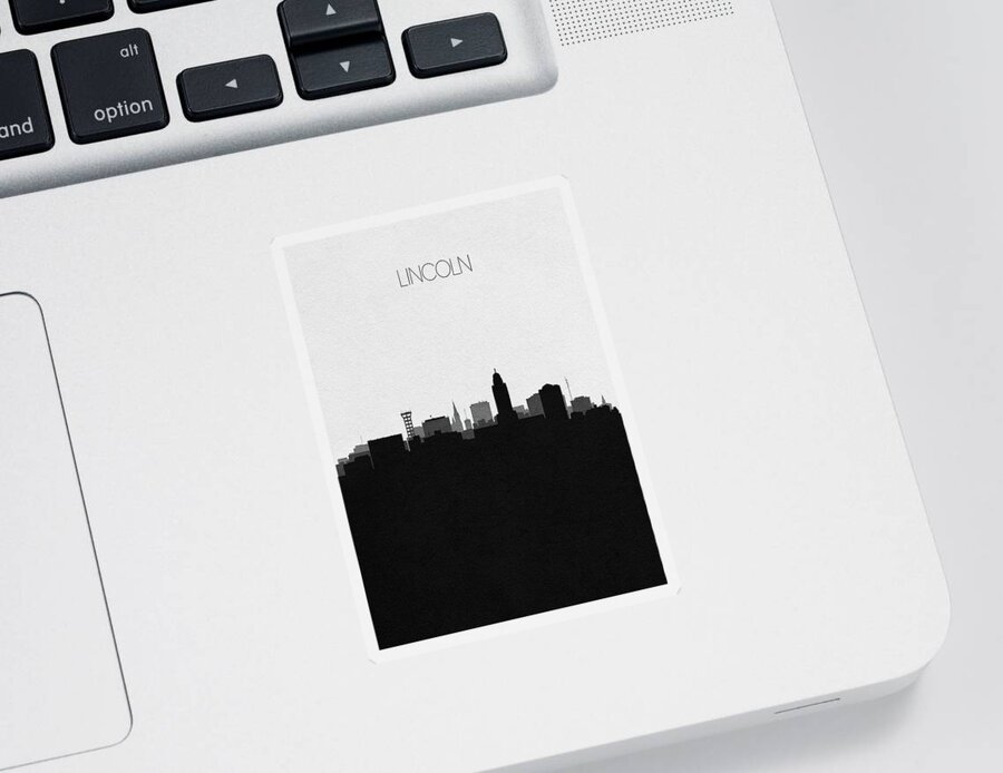 Lincoln Sticker featuring the digital art Lincoln Cityscape Art by Inspirowl Design