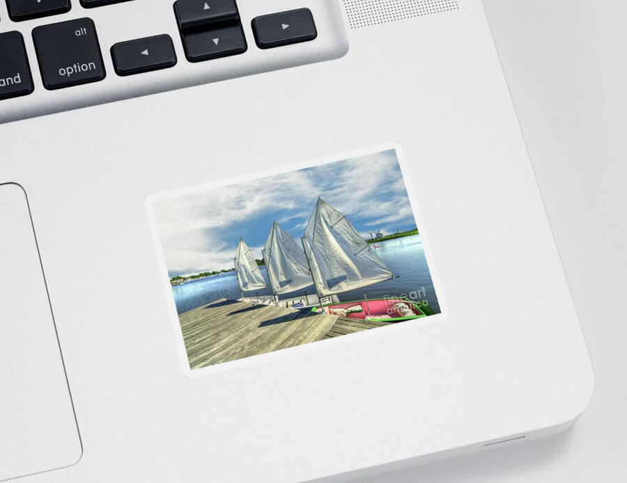 Nautical Sticker featuring the photograph Little Sailboats by Kathy Baccari