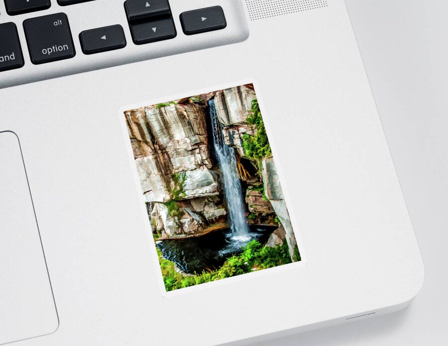 Lookout Sticker featuring the photograph Lookout Mountain Waterfall by Joann Copeland-Paul