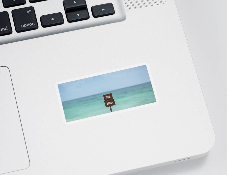 Tulum Sticker featuring the photograph Love Beach Tulum, Mexico by Julieta Belmont