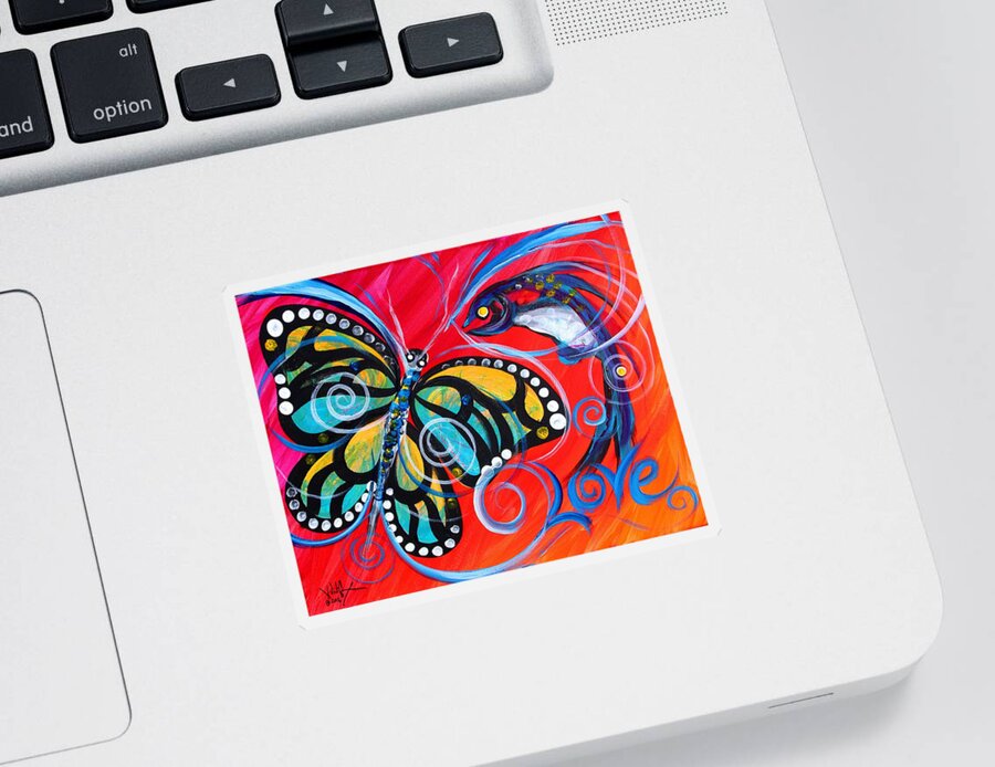 Butterfly Sticker featuring the painting Love by J Vincent Scarpace