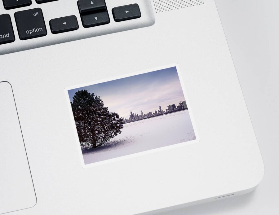 Lake Sticker featuring the photograph Lovely Winter Chicago by Milena Ilieva
