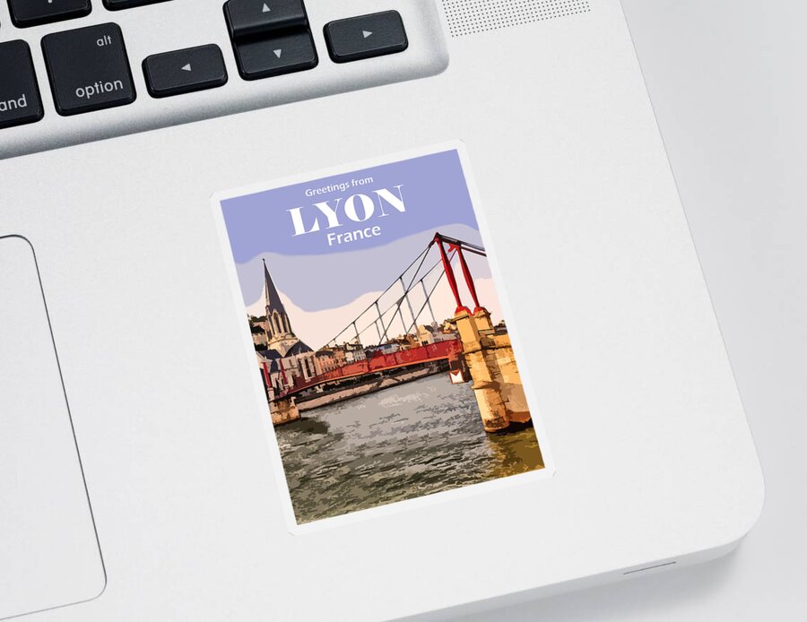 Lyon Sticker featuring the digital art Lyon by Long Shot
