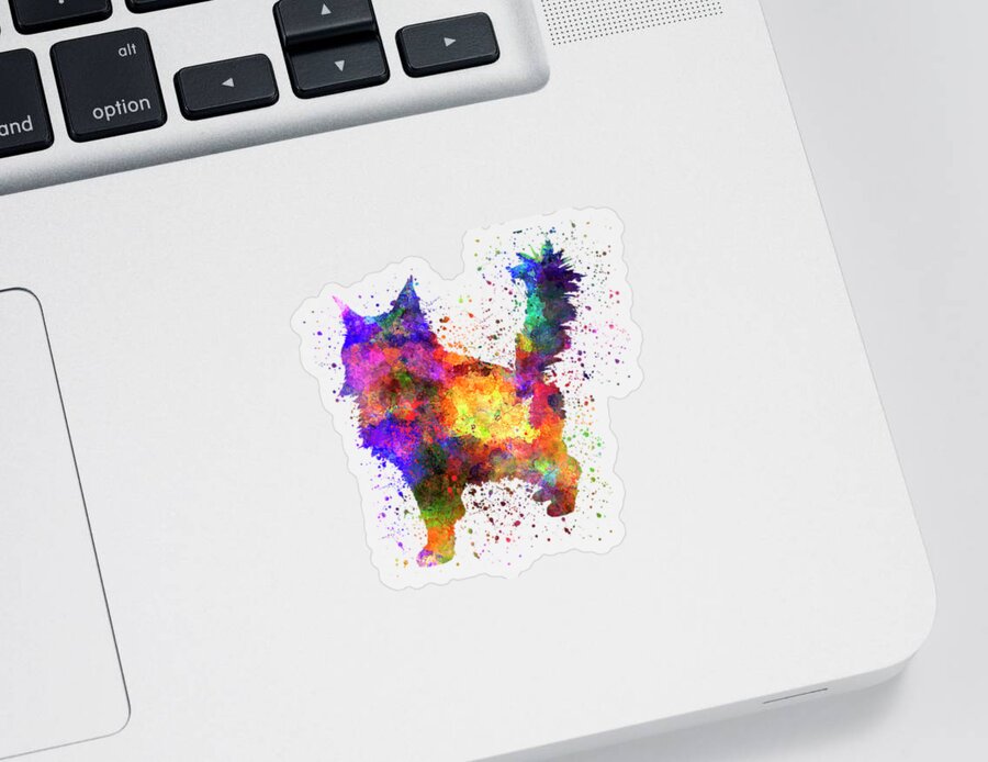 Maine Coon Sticker featuring the painting Maine coon in watercolor by Pablo Romero