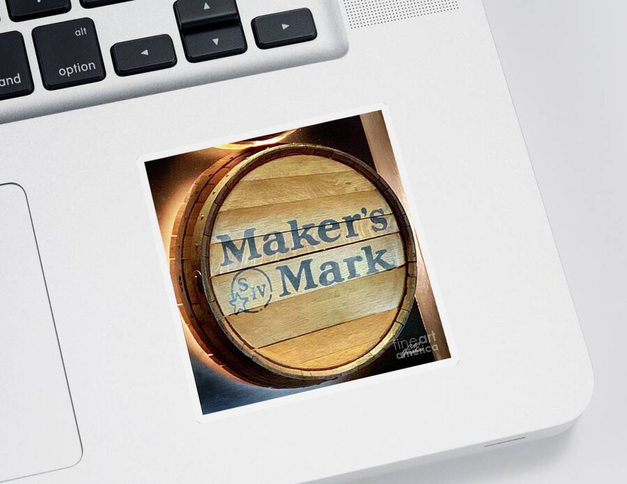 Maker’s Mark Sticker featuring the photograph Makers Mark Barrel by CAC Graphics