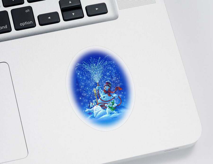 Michael Humphries Sticker featuring the painting Making Snow by Michael Humphries