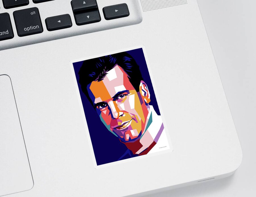 Maximilian Sticker featuring the digital art Maximilian Schell by Movie World Posters