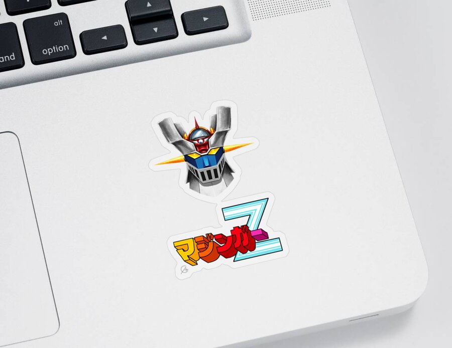 Sci-fi Sticker featuring the digital art Mazinger Z Head Logo by Andrea Gatti
