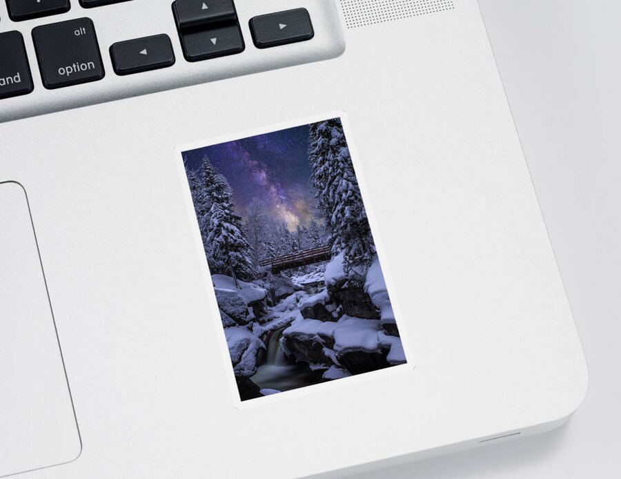 Milky Sticker featuring the photograph Milky Way Upper Falls by White Mountain Images