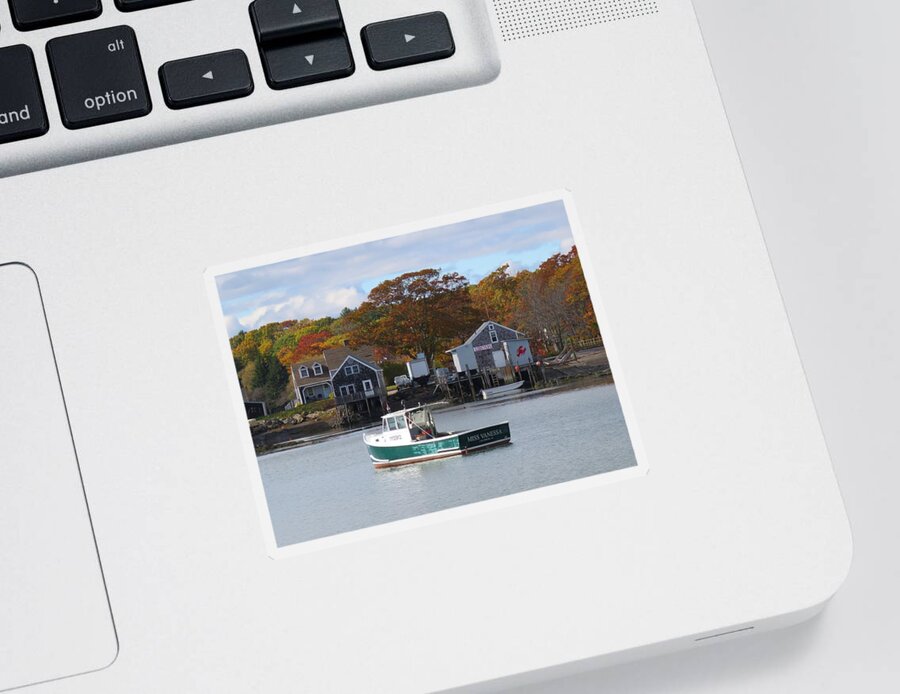 Lobster Boat Sticker featuring the photograph Miss Vanessa by Keith Stokes