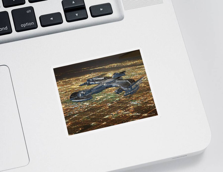 Digital Art Sticker featuring the digital art Monitoring Planet Earth by Michael Wimer