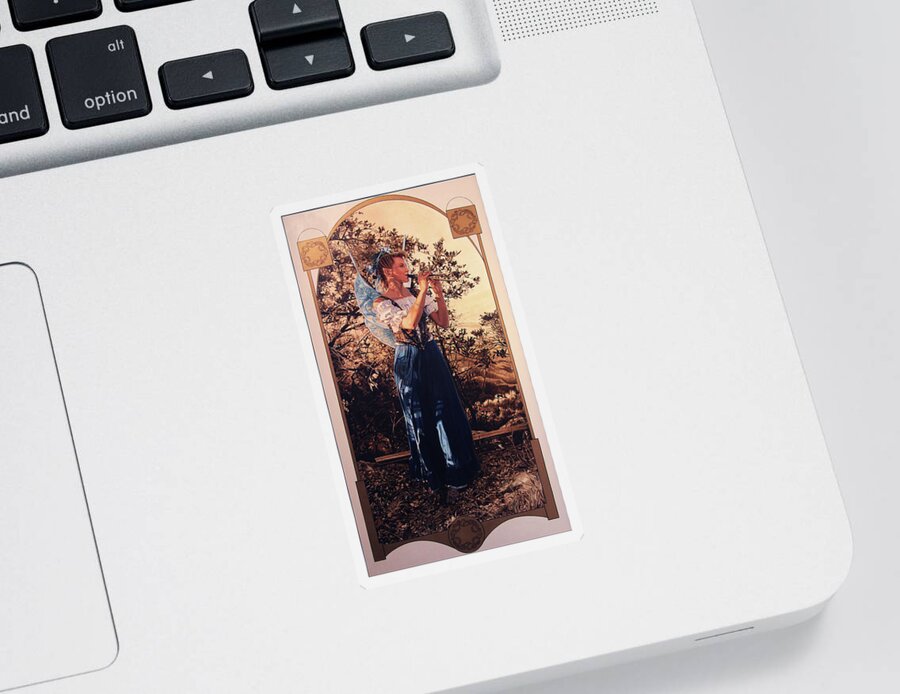 Whelan Art Sticker featuring the painting Morning Faerie by Patrick Whelan
