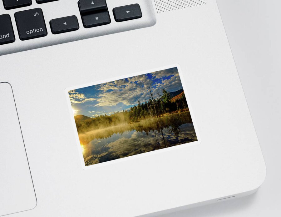 Prsri Sticker featuring the photograph Morning Mist, Wildlife Pond by Jeff Sinon