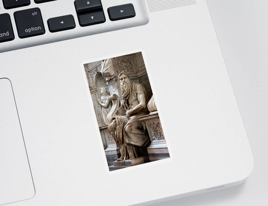 Moses Sticker featuring the photograph Moses Michelangelo by Weston Westmoreland