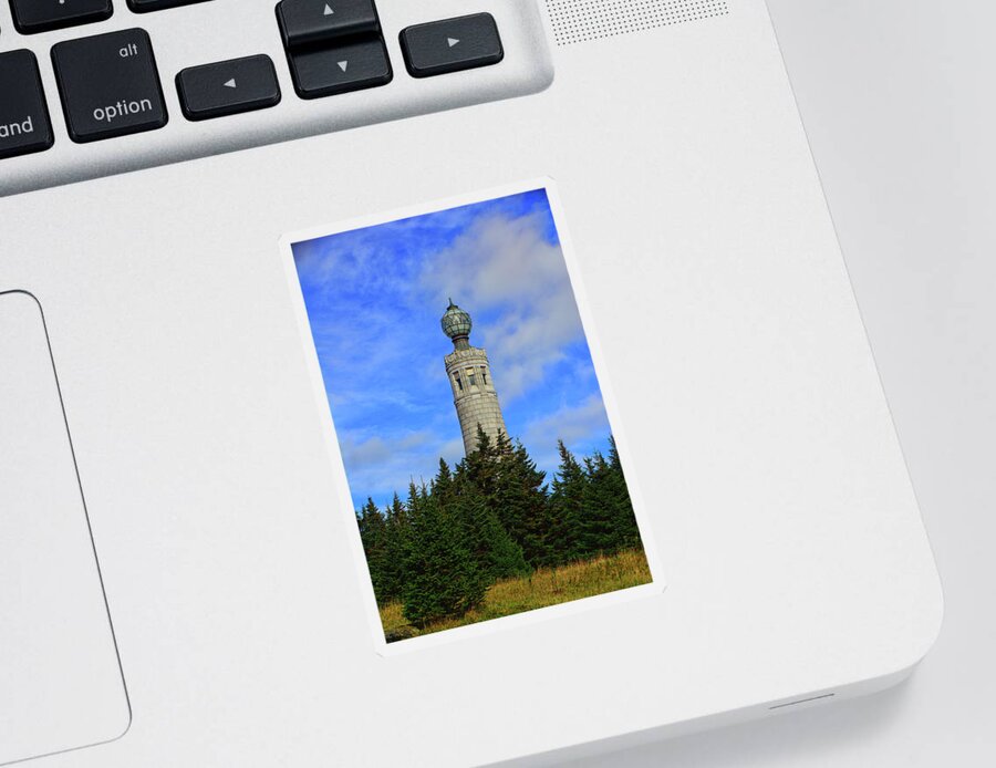 Mount Greylock Tower From Bascom Lodge Sticker featuring the photograph Mount Greylock Tower from Bascom Lodge by Raymond Salani III