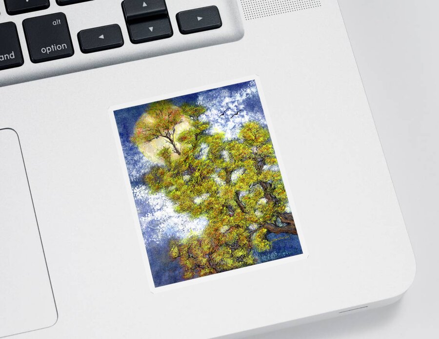Old Trees Sticker featuring the painting Mystic Visions by Charlene Fuhrman-Schulz
