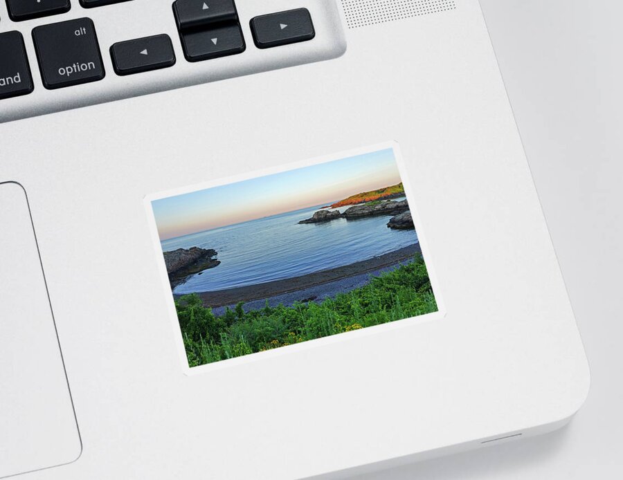 Nahant Sticker featuring the photograph Nahant MA Forty Steps Beach at Sunset by Toby McGuire