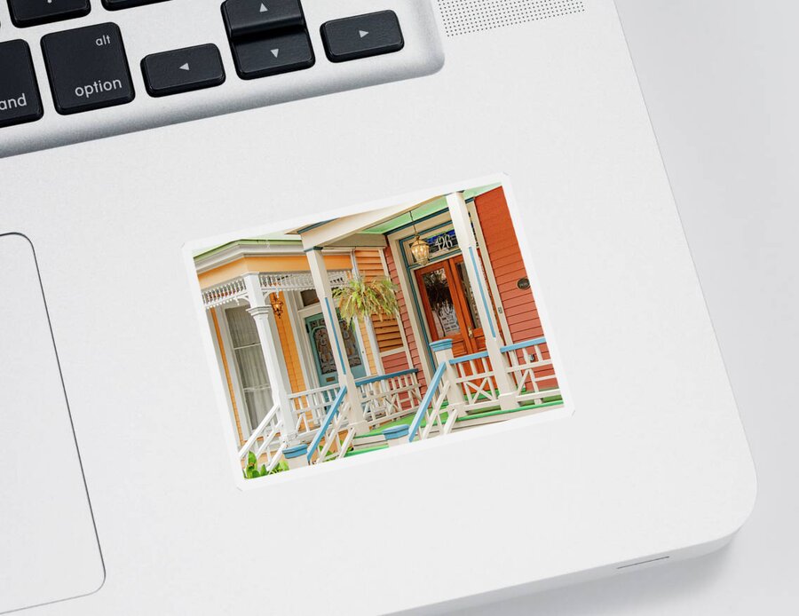 Victorian District Sticker featuring the photograph Neighborly in Savannah by Marcy Wielfaert