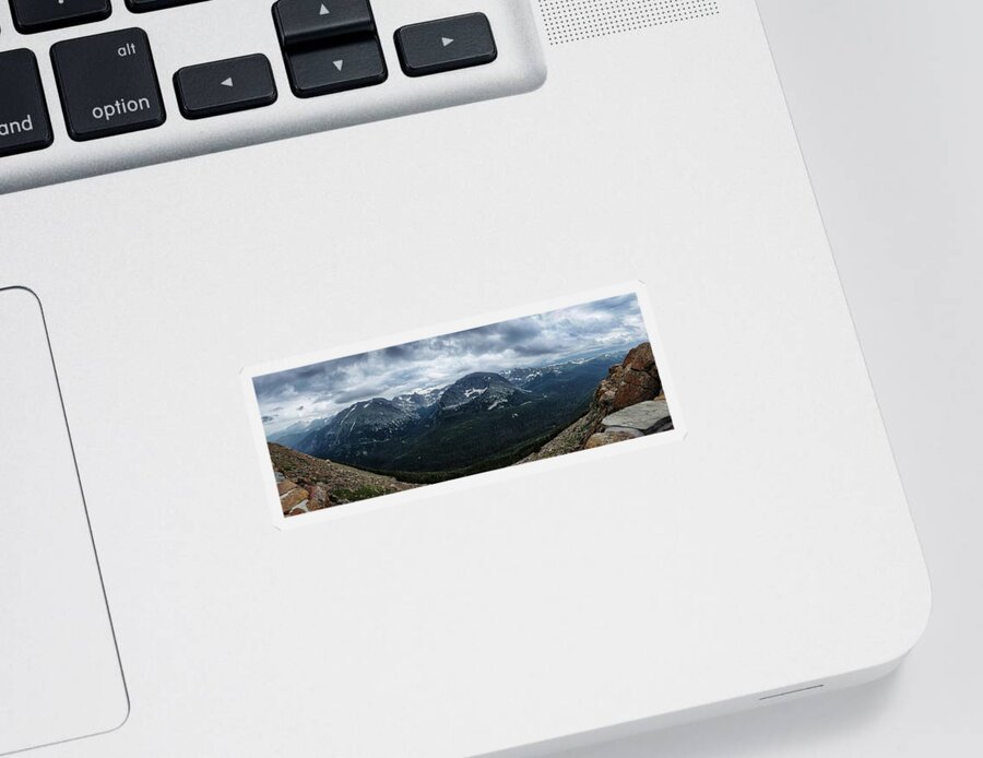 Clouds Sticker featuring the photograph Never Summer Mountains Panorama by Andy Konieczny
