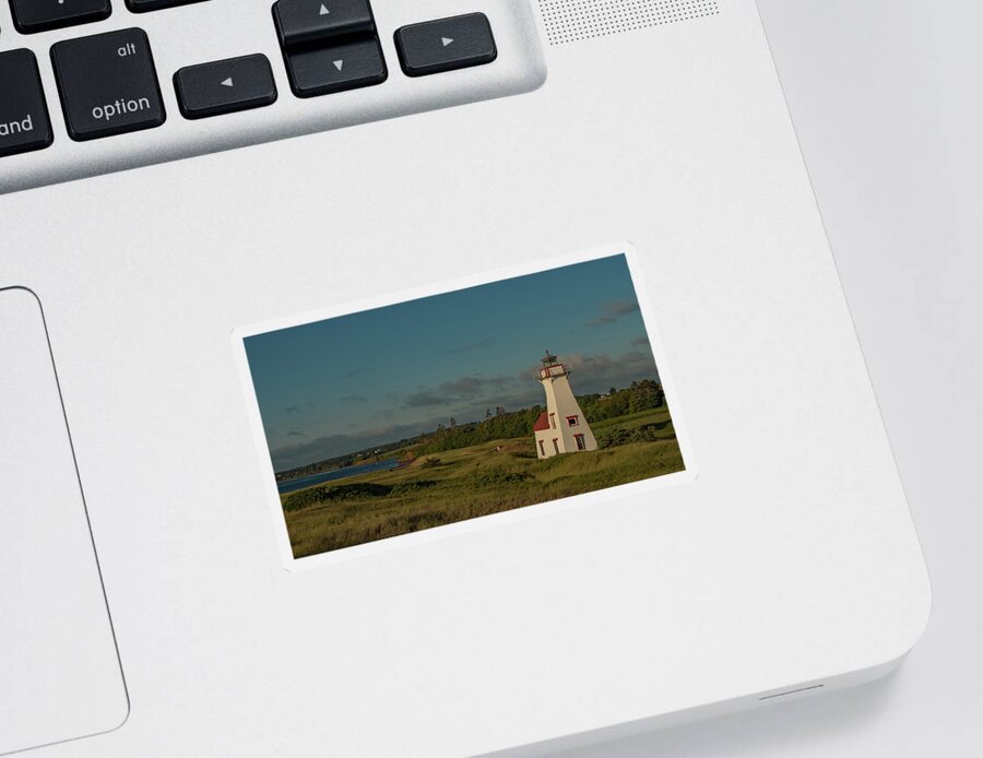 Lighthouse Sticker featuring the photograph New London Early Light by Marcy Wielfaert