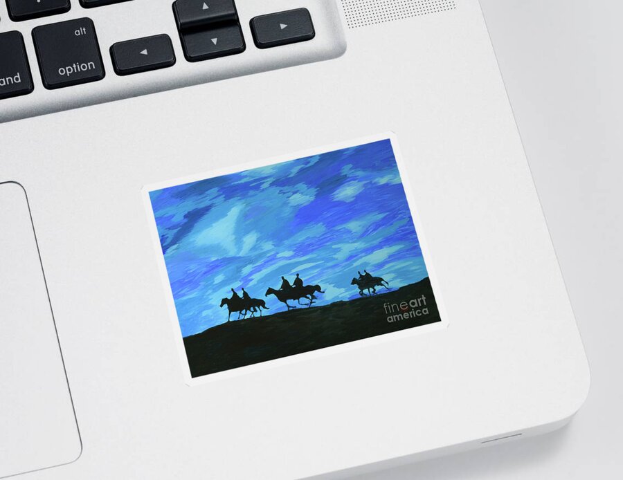 Night Sticker featuring the painting Night Riders by Aicy Karbstein