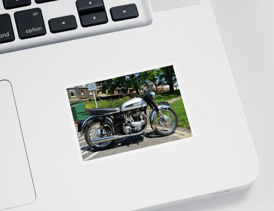 Motorbike Sticker featuring the photograph Norton motorbike by Pics By Tony