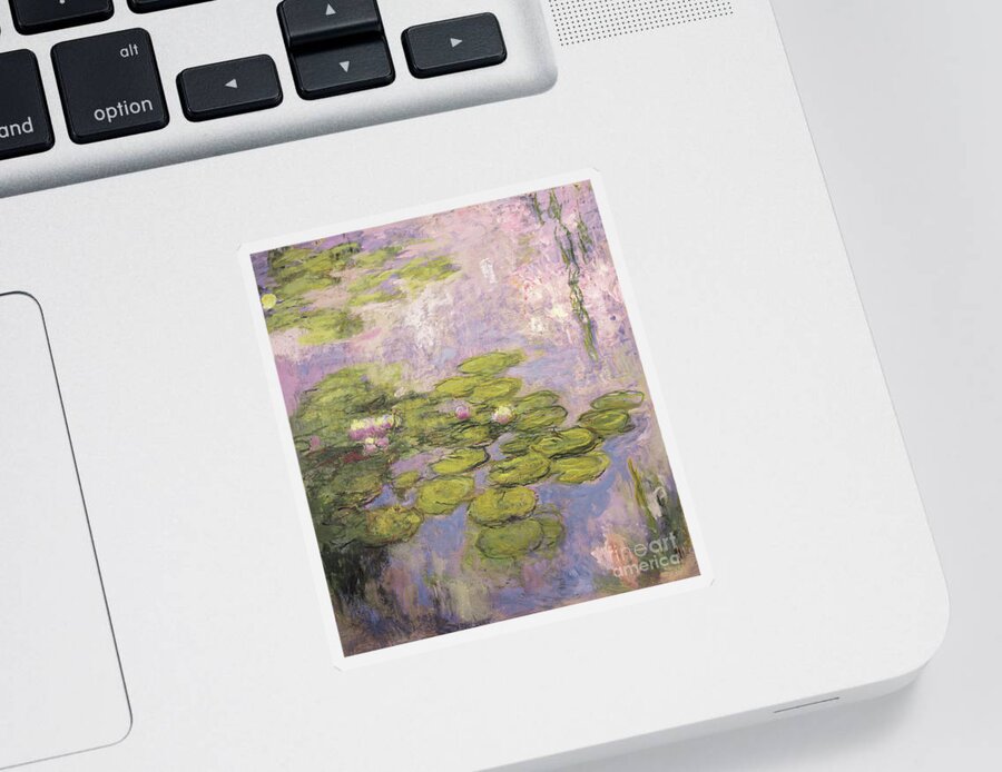 Nympheas Sticker featuring the painting Nympheas, 1916 to 1919 by Claude Monet