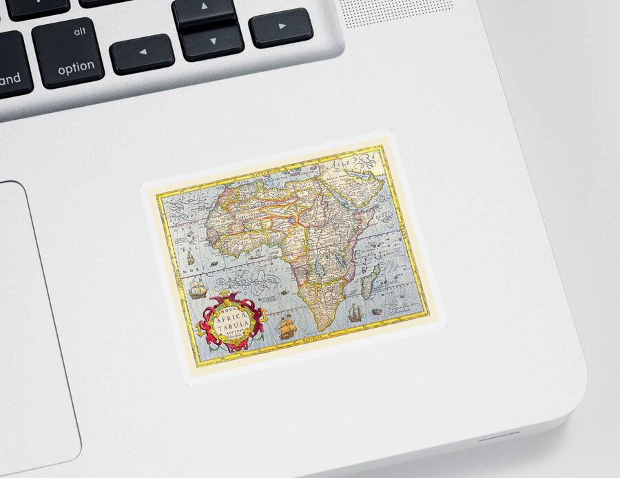 World Map Sticker featuring the digital art Old Africa Map by Gary Grayson