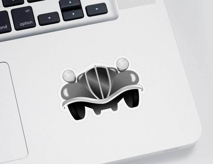 Auto Sticker featuring the digital art Old car by Michal Boubin