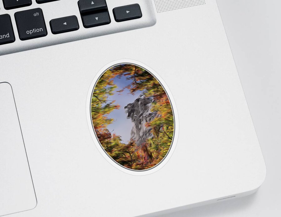 Old Sticker featuring the photograph Old Man Oil Paint Cutout Oval by White Mountain Images