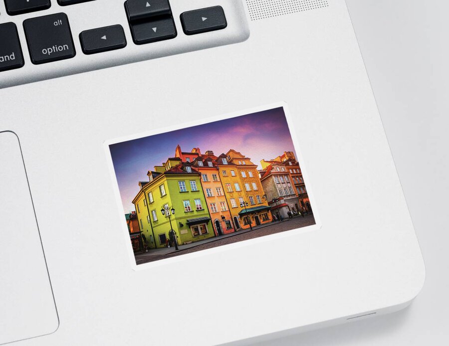 Warsaw Sticker featuring the photograph Old Town Warsaw Poland by Carol Japp