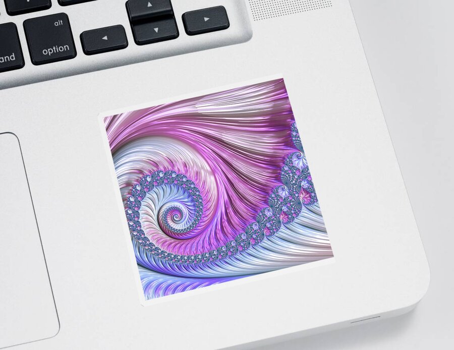 Opal Nautilus Sticker featuring the digital art Opal Nautilus by Susan Maxwell Schmidt