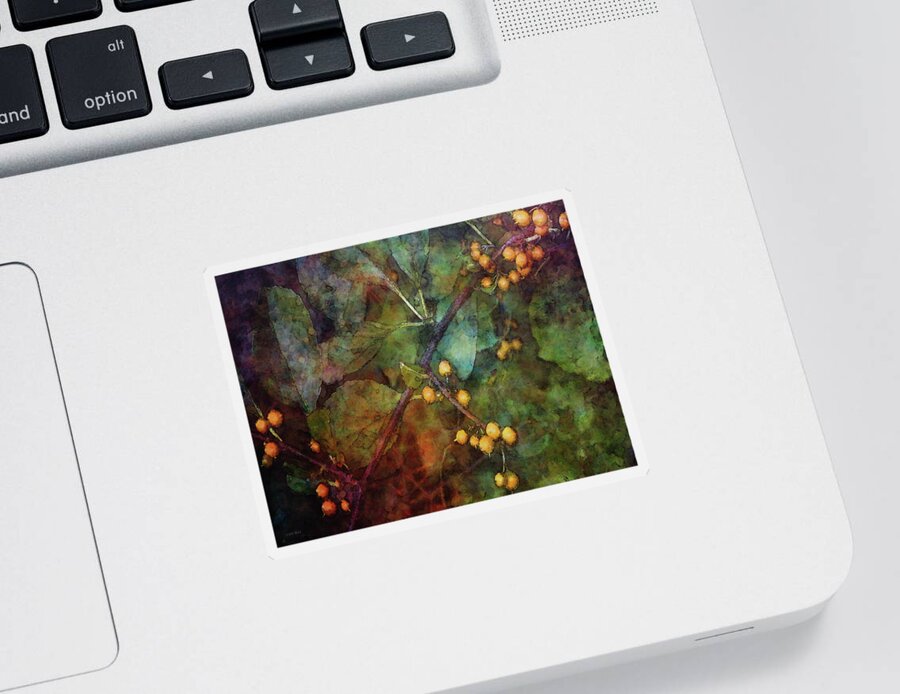 Impressionist Sticker featuring the photograph Orange Berries 5317 IDP_2 by Steven Ward